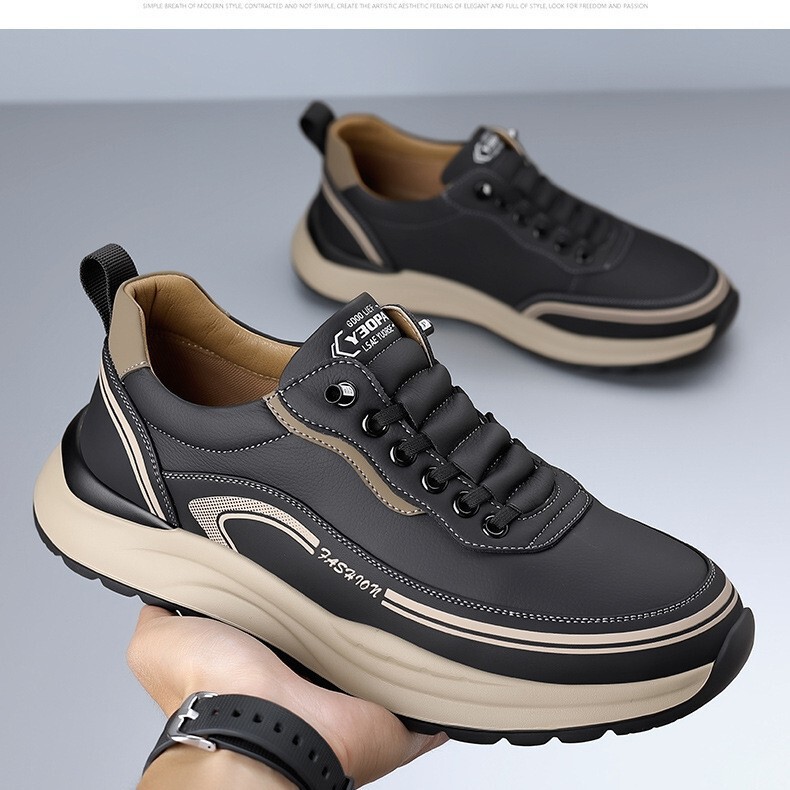 Cross-Border 2025 New Ultra-Light Running Shoes, Sports Shoes, Breathable, Comfortable, Soft-Soled Student Lightweight Dad Shoes, Men's Shoes