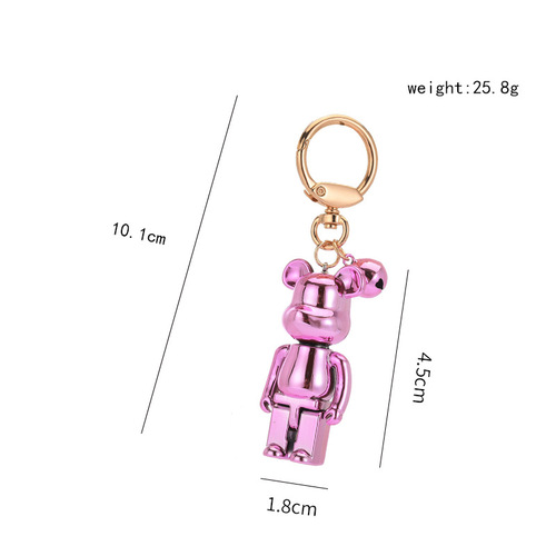 New style acrylic mirror violent bear keychain fashionable men's and women's car key chain pendant bag small pendant