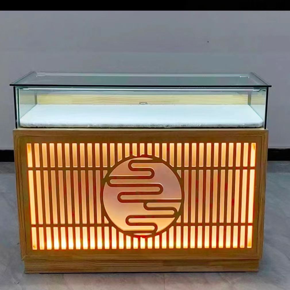 实木中式珠宝展示柜玉器翡翠饰品展柜博物馆字画古玩首饰玻璃柜台