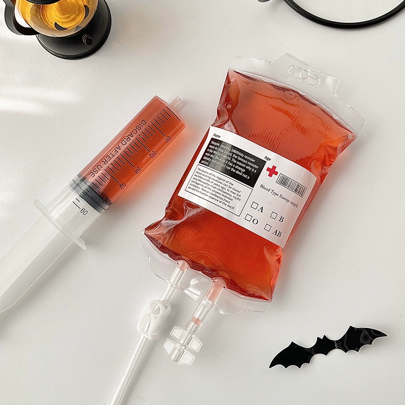 Мешок крови мешок для напитков Хэллоуин забавный декоративный мешок для крови съедобный мешок для упаковки фруктового сока творческая посуда чашка