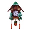 Qiaohu hanging clock living room creative hanging clock imitation wood clothing bird hanging bell out of the window report