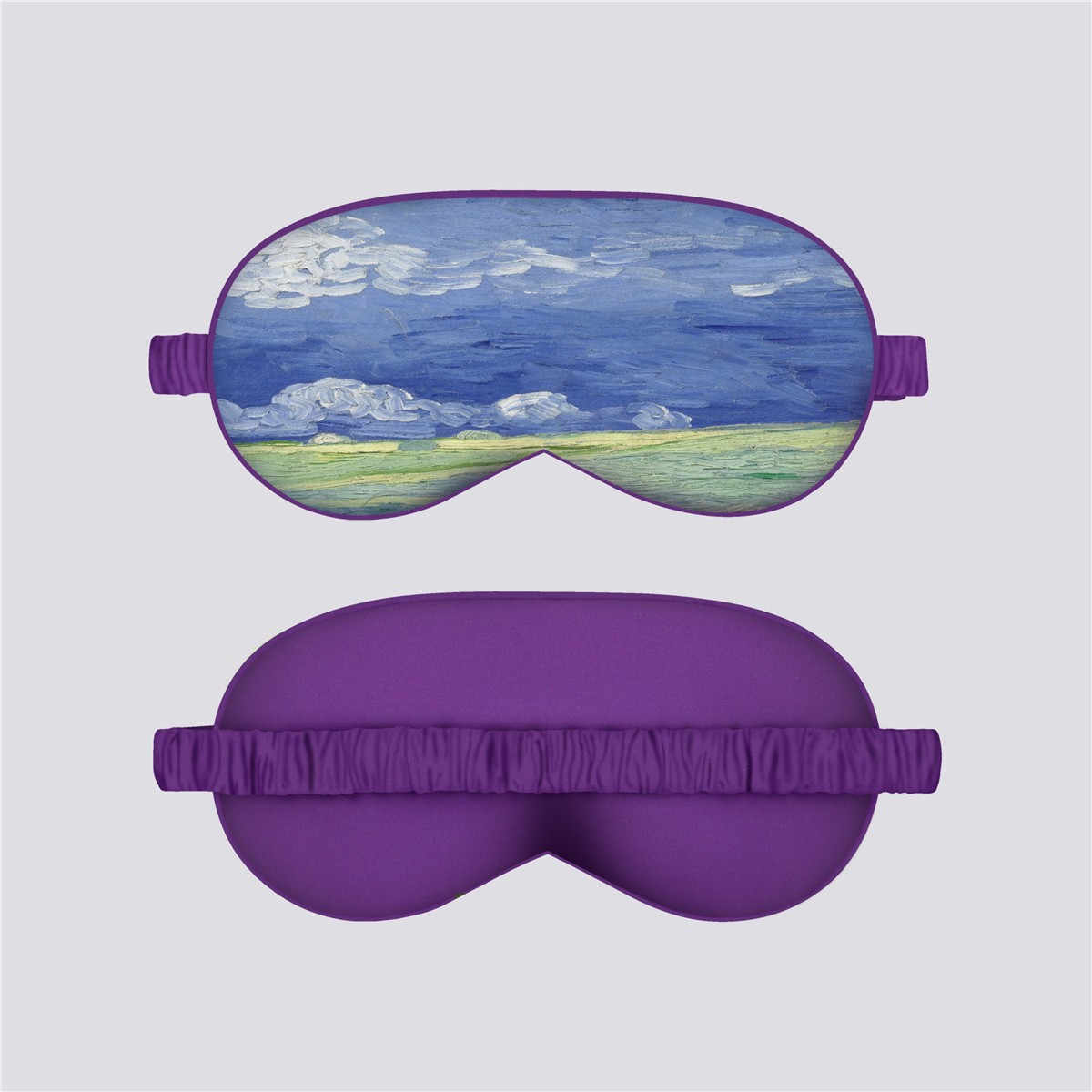 New Down Cotton Oil Painting Double-sided Artificial Silk Shading Eye Mask Sleep Elastic Lunch Break Eye Mask Relieve Fatigue Eye Protection display picture 4