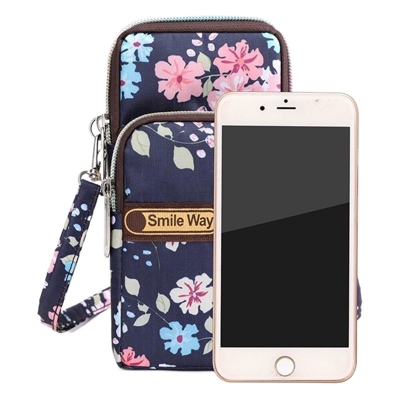 Korean Color Mobile Phone Bag Summer Sports Wrist Bag Arm Bag Shoulder Crossbody Neck Bag Coin Purse Running Bag