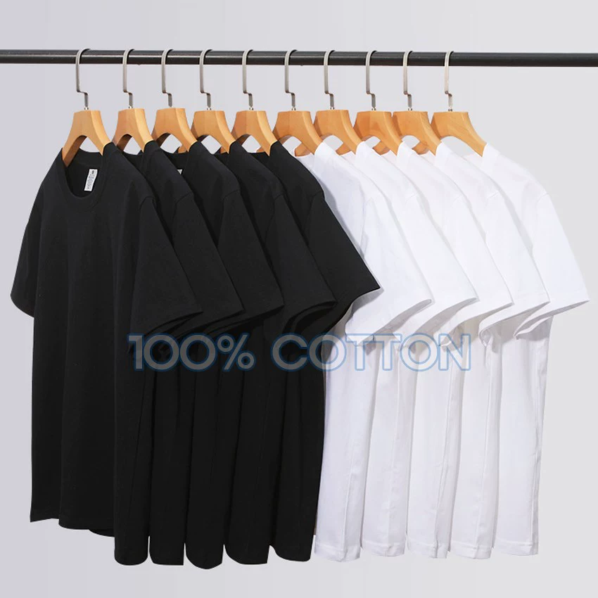 Тяжелая футболка 220 г хлопчатобумажная футболка женская белая свободная Синьцзянская хлопковая шина с круглым вырезом с половиной рукава рубашка пара топ черный