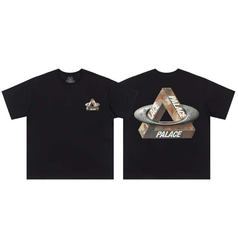 25Ss New Summer Palace Triangle Print High Weight Casual Short-Sleeved Trendy Brand T-Shirt for Men and Women Couples 25Ss New Summer Palace Triangle Print High Weight Casual Short-Sleeved Trendy Brand T-Shirt for Men and Women Couples
