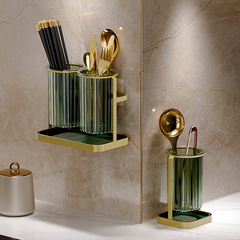 Yimijia Light Luxury Chopstick Storage Box, Household Drainage Chopstick Holder, Wall-Mounted Kitchen Organizer, Chopstick Basket, Chopstick Cage