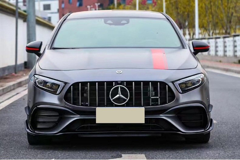 Applicable to 19-25 Mercedes-Benz A- Class W177 to A45amg Simple Narrow Body Encircling Front and Rear Bars Rear Lip Middle Net Cover Tail Throat
