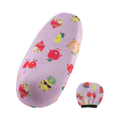seat cover breathable 3D honeycomb | Electric car cushion - fruit-purple-with-backrest-cover-code-s