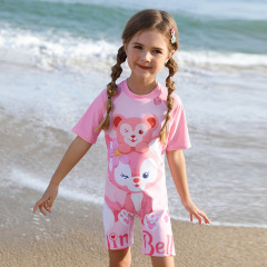 兒童泳衣女童連體游泳衣2024新款溫泉速干小童中童寶寶女孩泳裝備