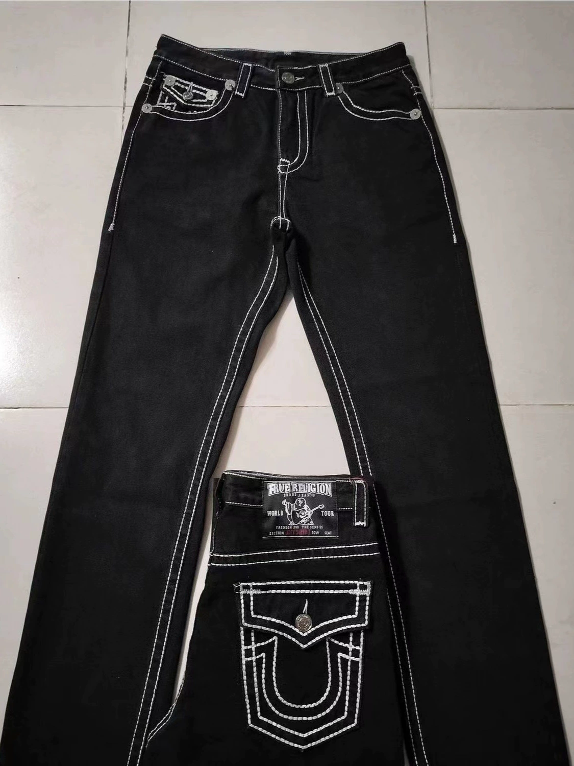 Джинсы True Religion Super T, низкая посадка, клёш bootcut, Y2K 90‑е, синие