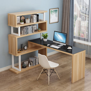 Corner Desk Bookshelf Combination Bookcase Integrated Home Bedroom Girl Study Table Junior Senior high school Student Computer New Product