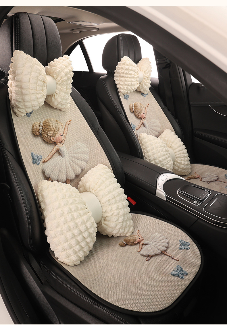 26 New Cartoon Four-Season Fur Car Seat Cushion Sets, Universal Style for Dancing Girls