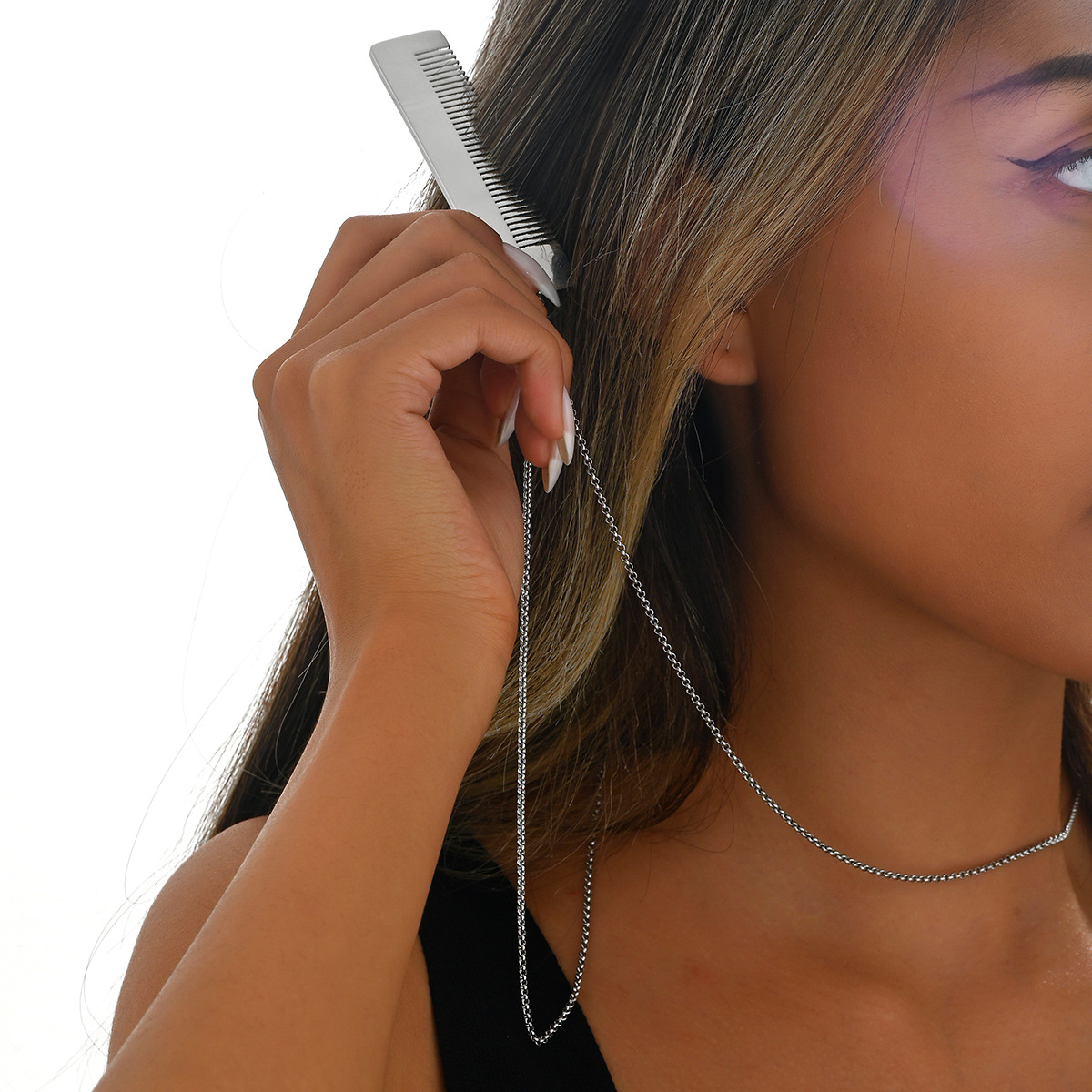 Nuevos productos de peine suéter cadena cuerdas cuello colgante temperamento de moda colgante de metal cadena clavícula joyas de alta calidad