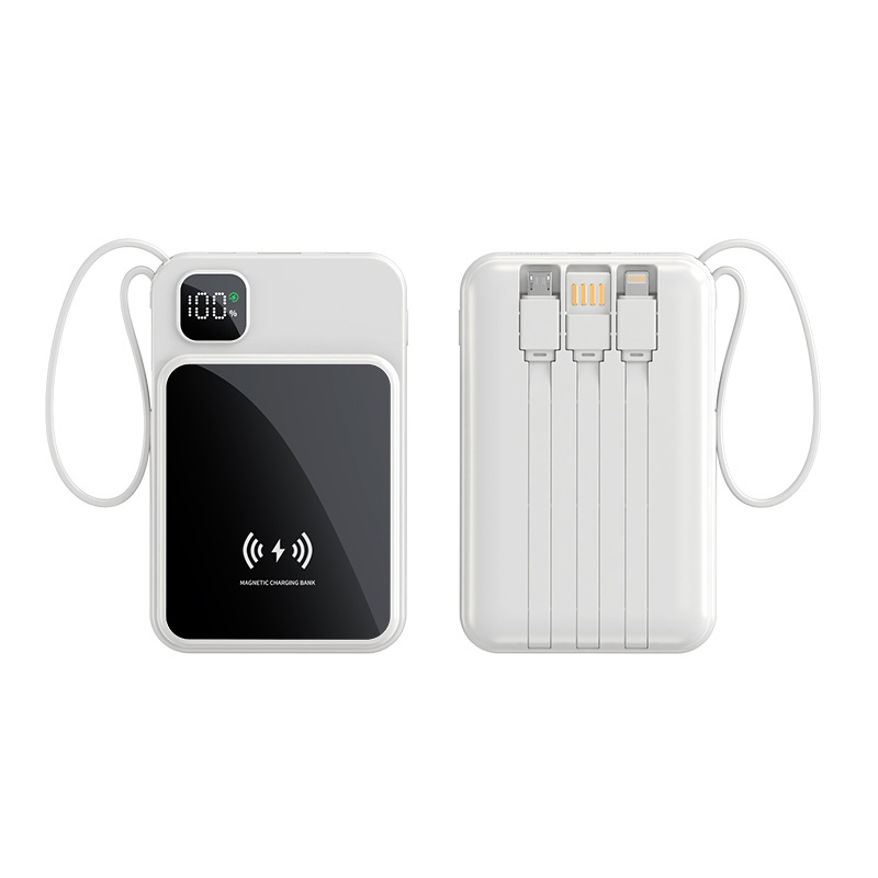 맥세이프 자석 무선 충전 보조배터리 10000mAh 내장 케이블 15W 고속충전 아이