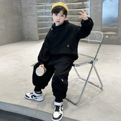 Children's Spring Set 2024 New Middle Kids' Streetwear Hoodie and Leggings Two-Piece Set for Teens