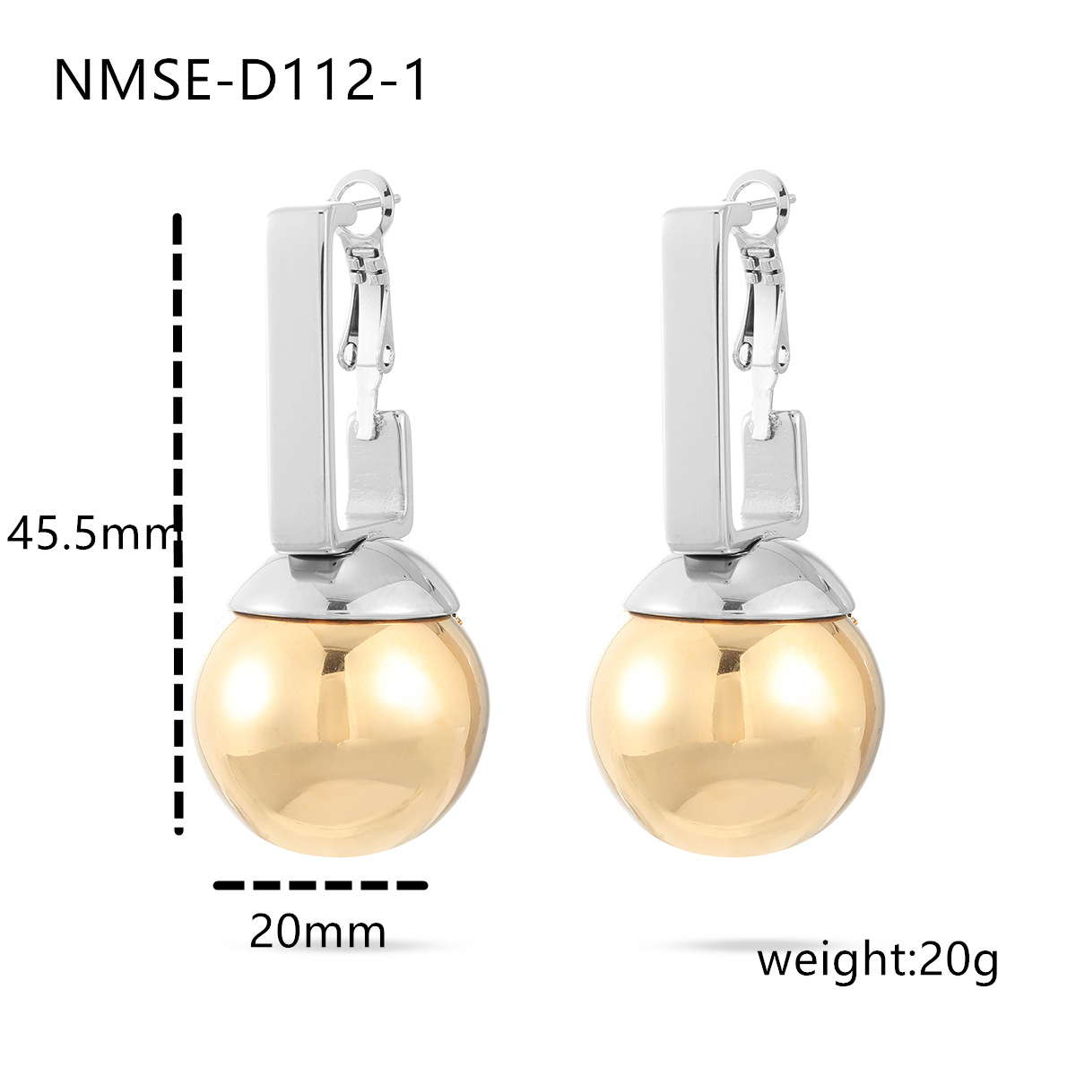 1 Pair Quantity Daily Occasion 1 Pair Simple Style Heart Shape Mixed Metal 304 Stainless Steel 18K Gold Plated Drop Earrings Ear Studs