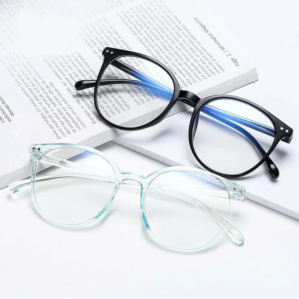 New Style Artistic Round Frame Anti-Blue Light Glasses for Women, Cross-Border Trendy Retro Prescription Eyeglass Frames Wholesale
