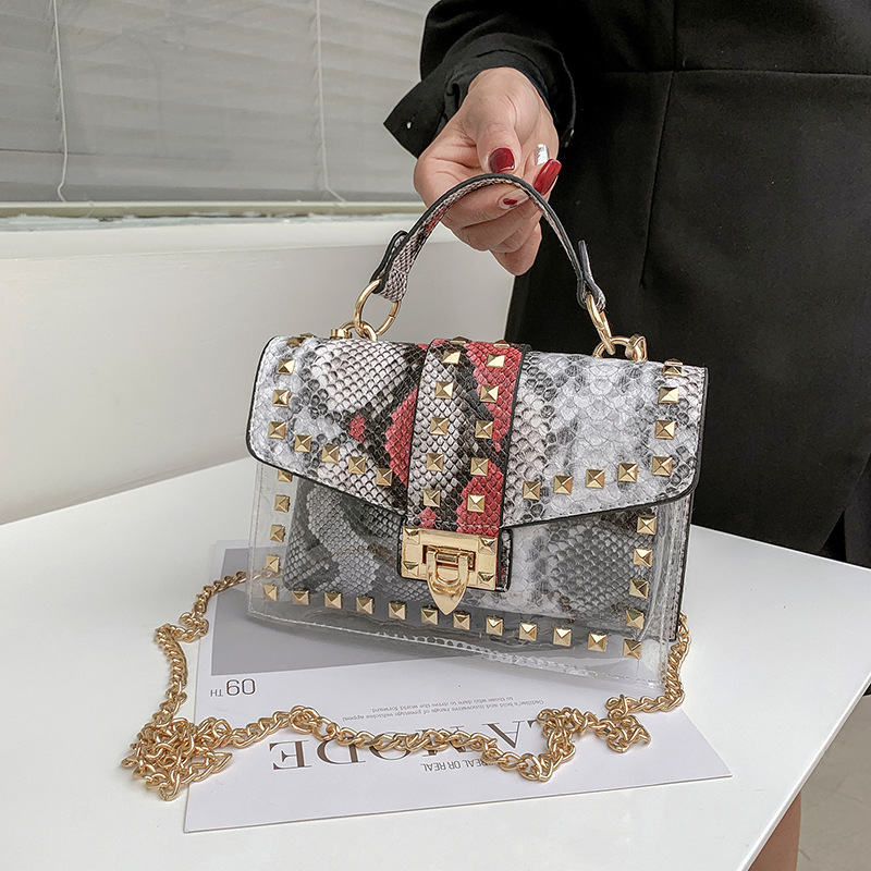 Bolso Pequeño Cuadrado de Graffiti Transparente, Estilo Retro Europeo y Americano - Bolso de Moda INS para Mujer 2022