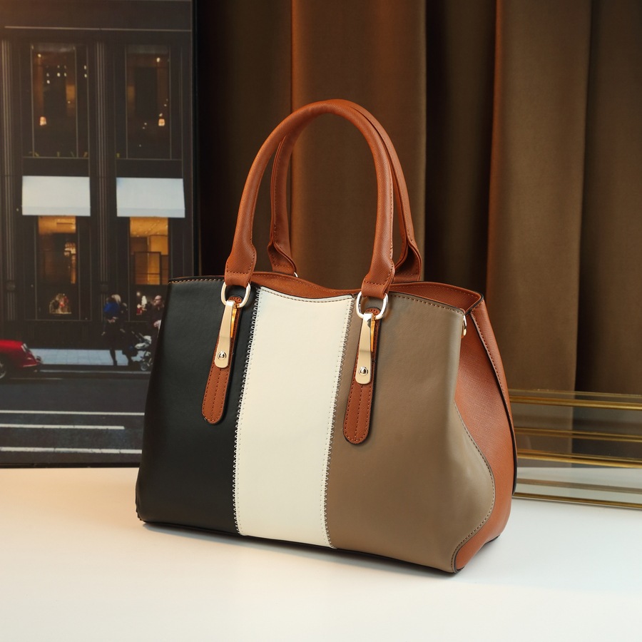 Modisches, farblich abgesetztes Damenhandtaschen-Set – Vierteilige Kollektion mit Schulter- und Umhängetasche, ideal für Mutter und Tochter_voghion.com