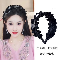 秋冬のカチューシャの女性の高い首のトップの高級感は顔を見せます。