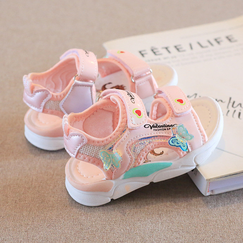 Dropshipping Girls' Sandals 2026 Summer Style Little Girl Princess Shoes Non-Slip Children's Beach Shoes Soft Sole Baby Shoes