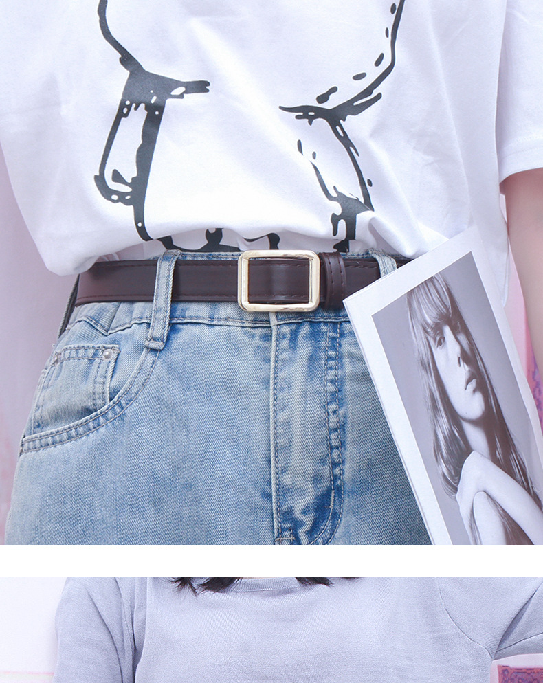 Γυναικεία Πρακτική Διακοσμητική Τζιν New Belt Μαύρο Λεπτό Μοντέρνο Ρετρό Φοιτητική Ζώνη Γυναικεία Μόδα_voghion.com