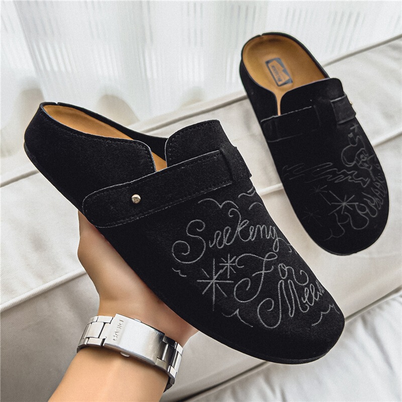 Large size men's summer outdoor mules, old money style, office casual slip-on sports Birkenstock sandals