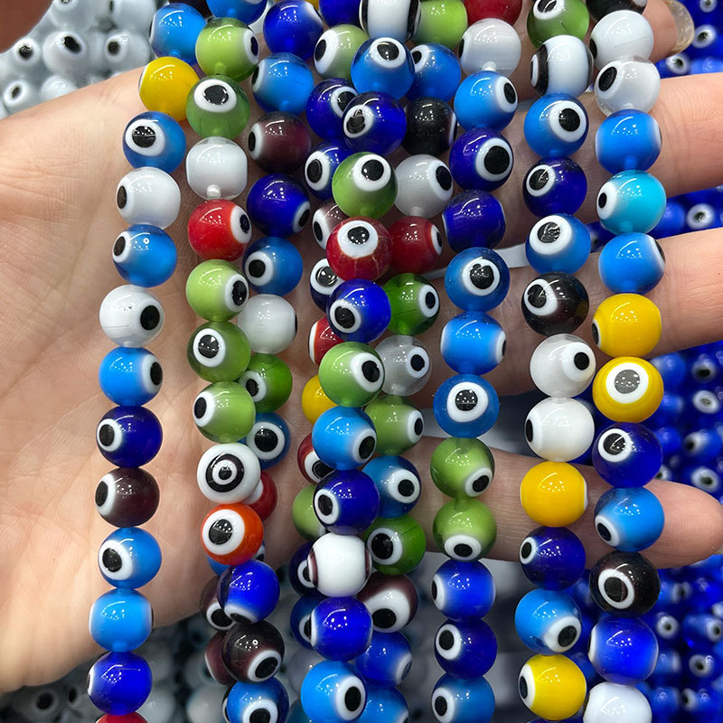 Cuentas de vidrio turcas con diseño de ojo turco, cuentas sueltas de colores, cuentas pequeñas, accesorios de joyería DIY, cuentas de vidrio image 7