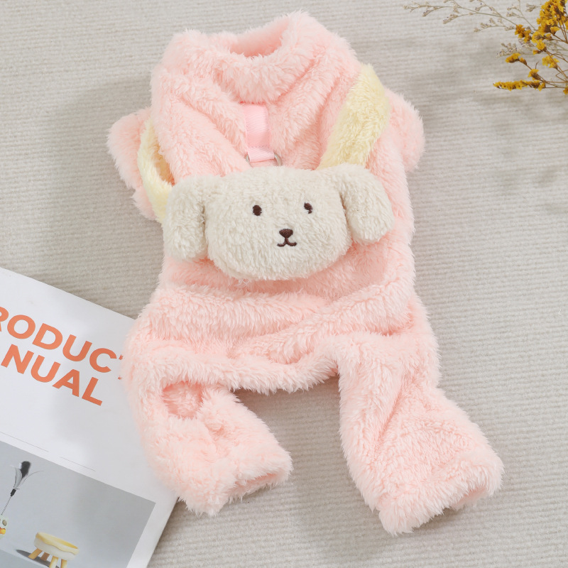 Otoño y invierno ropa de peluche cálida para perros Poodle que osos ropa de peluche para perros pequeños mascotas de cuatro patas