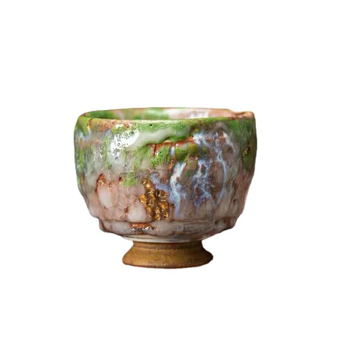 Handmade Shino-yaki Rock Mineral Wormhole Host Cup Personal Business Gift Box Tea Cup Kung Fu Tea Cup Hand-Made Tea Bowl