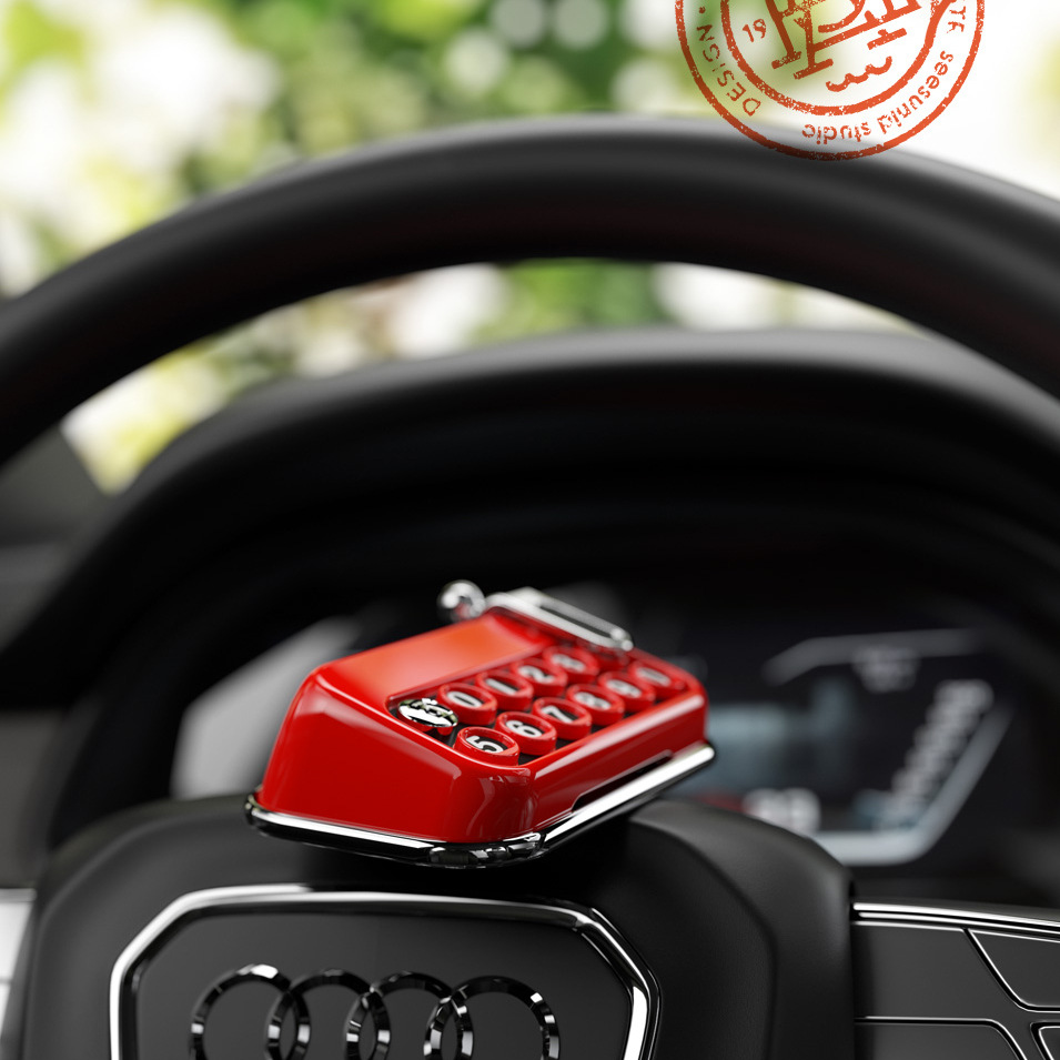Typewriter Parking Sign with Aromatherapy, Retro New Style Creative Car Decoration, Interior Car Accessory, Mobile Phone Number Plate for Car