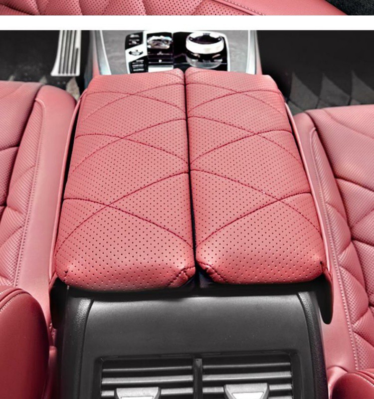 hU7 BMW X5L Armrest Box Pad X5/X7 Special Central Heightening Pad Protective Cover Armrest Box Leather Cover Car Interior