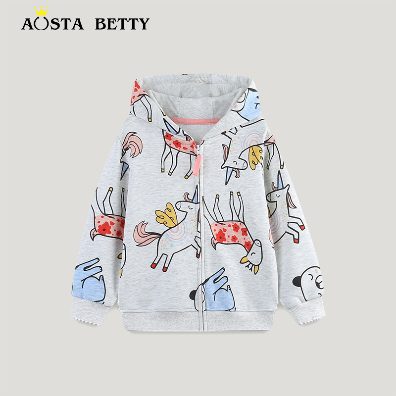 Otoño nuevo chaqueta de niñas estilo europeo y americano de manga larga casual chaqueta de algodón de punto chaqueta de cremallera para niños