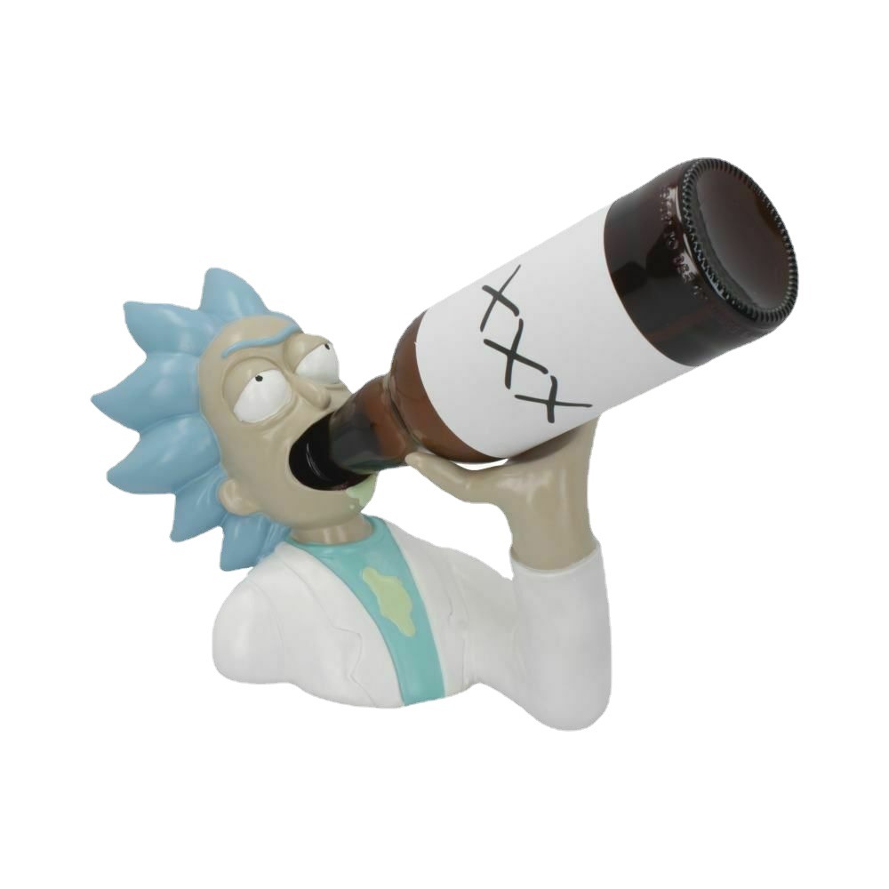 Rick y Morty de dibujos animados titular de vino tinto bandeja de vino titular de tejido higiénico toalla rack gancho anime adornos