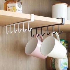 Hole-free kitchen spoon and soup ladle storage rack, hanging hook cabinet shelf, wall-mounted pot holder, cup rack, wardrobe hanger