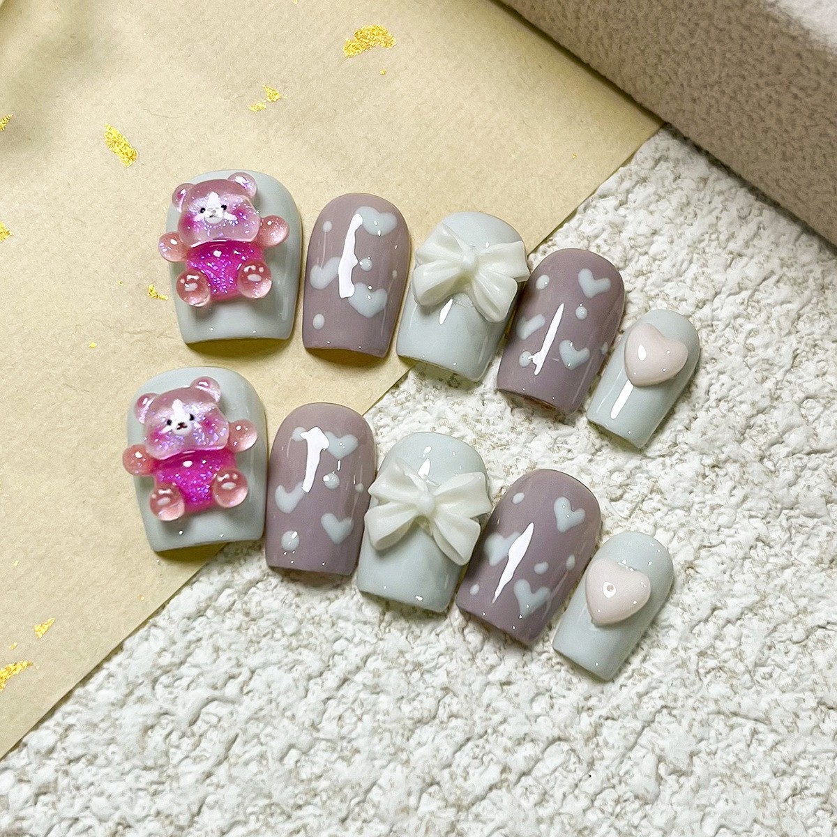 Manicure nuevo cristal ojo de gato usar uñas de alta calidad manuales manicure piezas de 10 piezas empaquetadas decodificación usar uñas al por mayor