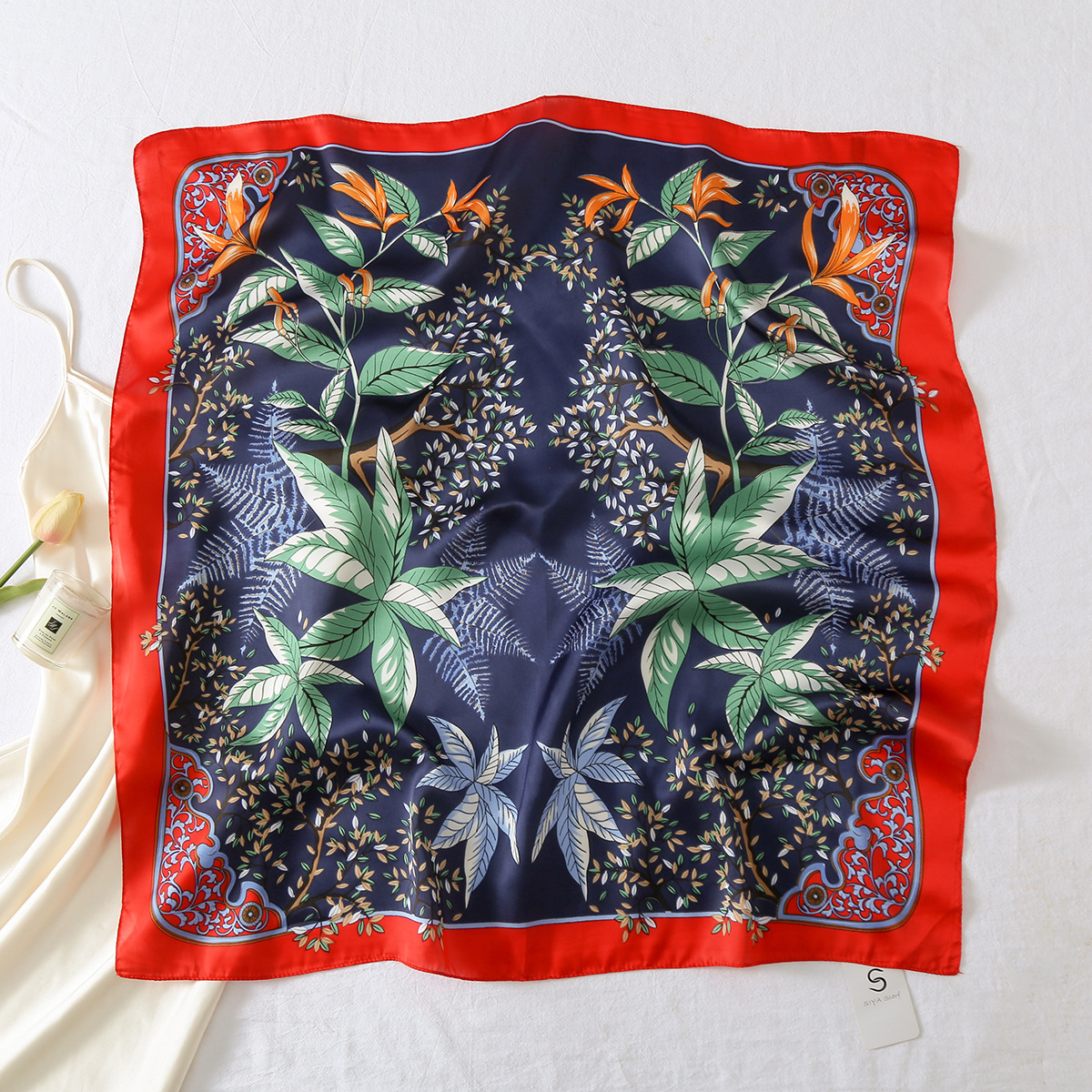 47g Weight Silk Scarf Classification Street, Shopping Occasion Polyester Material Geometric, Polka Dots Pattern Spring&Summer Season Women's Gender Elegant, Lady Style Women's Elegant Lady Geometric Polka Dots Polyester Silk Scarf 12