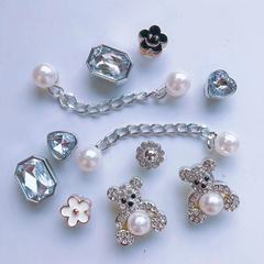 Cross-border new style accessories suitable for hole shoes DIY decorative shoe flowers shoe clips removable bear decoration accessories set