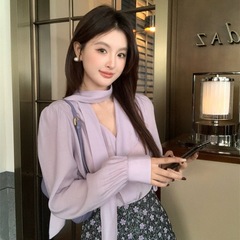 Xiuxixi 13 行 2025 秋の新韓国スタイルルーズラペルシャツ女性の長袖トップ 89201