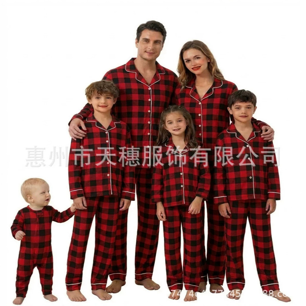 2026 New Cross-Border European and American Family Matching Long-Sleeve Long-Pants Christmas and Halloween Family Sets