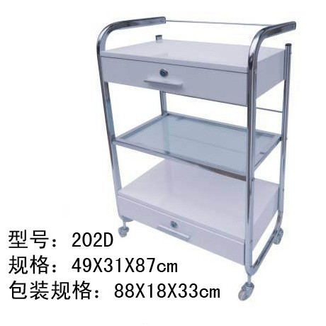 现货供应美容美发工具车美甲诊所手推车实木抽屉带锁家用收纳存放