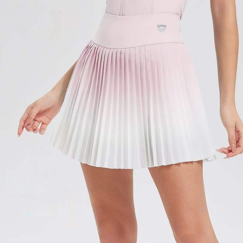 Trajes de tenis de mujer polo solapas de verano frontal cremallera una copa fija de bádminton falda deportiva corta