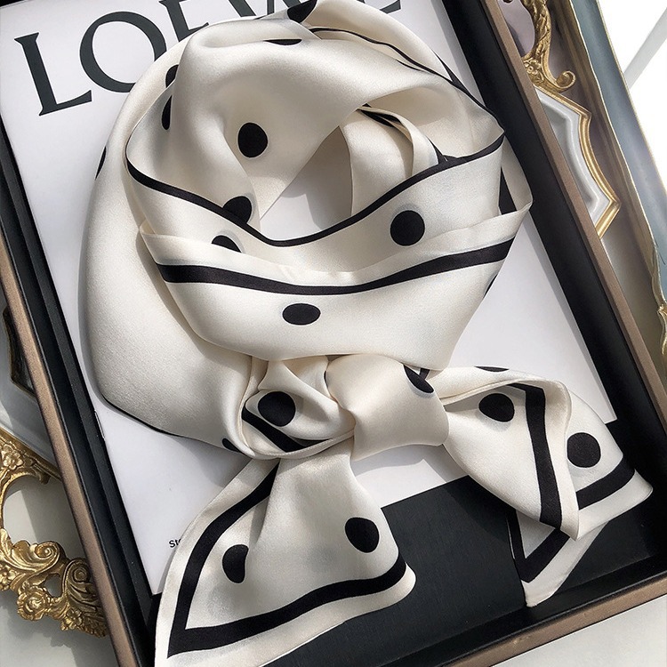 Silk summer long double-sided scarf