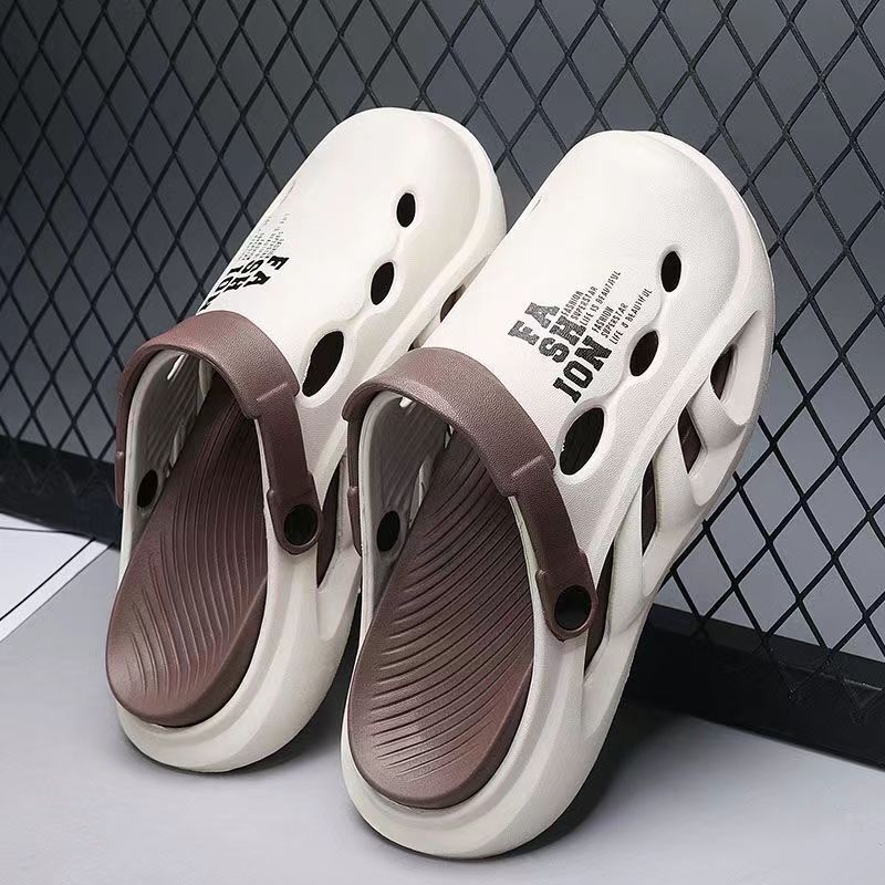 Croc Shoes Men's Summer Outer Wear Non-Slip Office Toe-Toe Slippers Men's Sports Thick-Soled Beach Sandals Croc Shoes Men's Summer Outer Wear Non-Slip Office Toe-Toe Slippers Men's Sports Thick-Soled Beach Sandals
