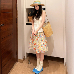 碎花半身裙女夏季2025新款高腰显瘦a字裙多巴胺绝美法式气质长裙