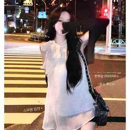 现货~51STUDIO自制波点衬衫无袖系带女人气质减龄显瘦衬衫
