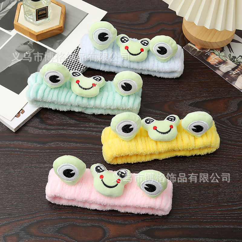 Nueva chica estudiante de moda Linda banda de pelo de felpa de dibujos animados Rana diadema banda de pelo lindo accesorios de cabeza al por mayor