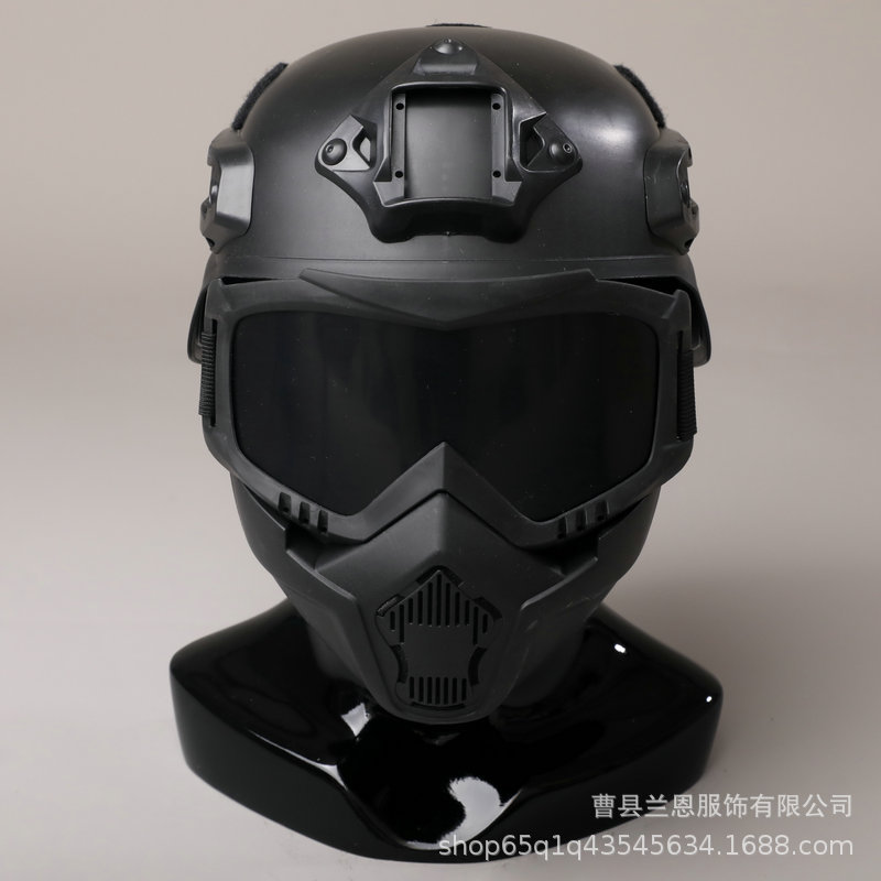 Casco táctico para niños binoculares de cuatro ojos de protección al aire libre equipo de ventilador militar telescopio modelo de visión nocturna equipo táctico