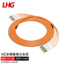 LHG 4芯多模集束光缆LC-LC预端接成品束状光纤线分支尾缆多模