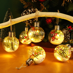 Christmas Decorative Lights Spherical Lights Warm Lights to Create Atmosphere Christmas Tree Pendant Creative 8cmpet Christmas Ball